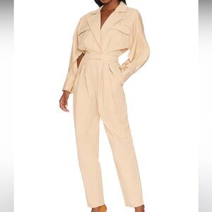 Revolve L’ACADEMIE Khaki Cream Jumpsuit